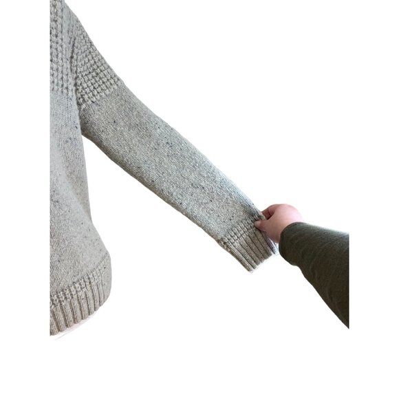 Mantaray Wool Fisherman’s Sweater Cream Size S Coastal Preppy Minimalist Cozy - Picture 11 of 15